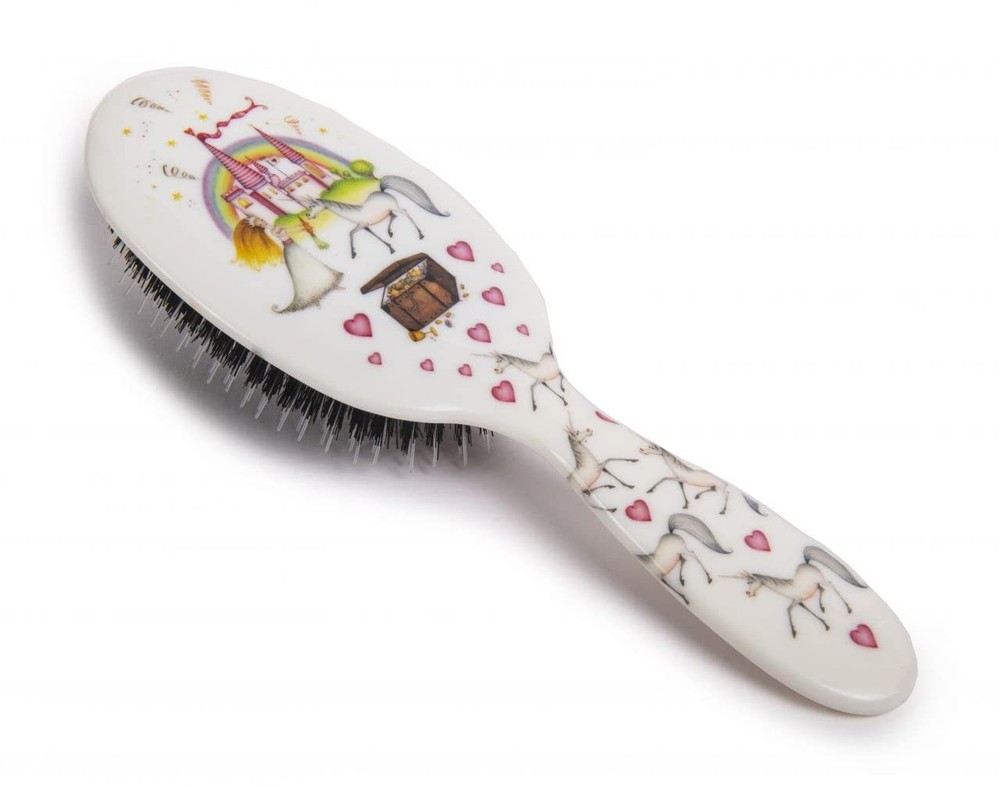 Natural Mixed Boar Bristle Hair Brush for Women & Kids - Large 21 cm - Promotes Healthy Hair Growth