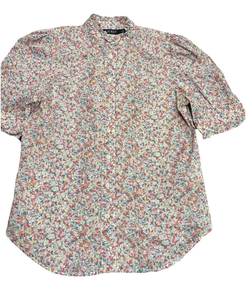 Lauren Ralph Lauren Women's Floral Print Button-Up Shirt Multicolor Size M