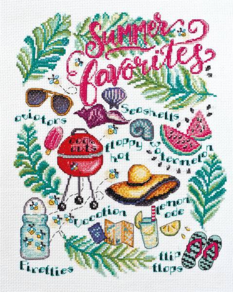 Cross stitch kit - Summer delight 27x34cm White Aida 14ct needlepoint kit