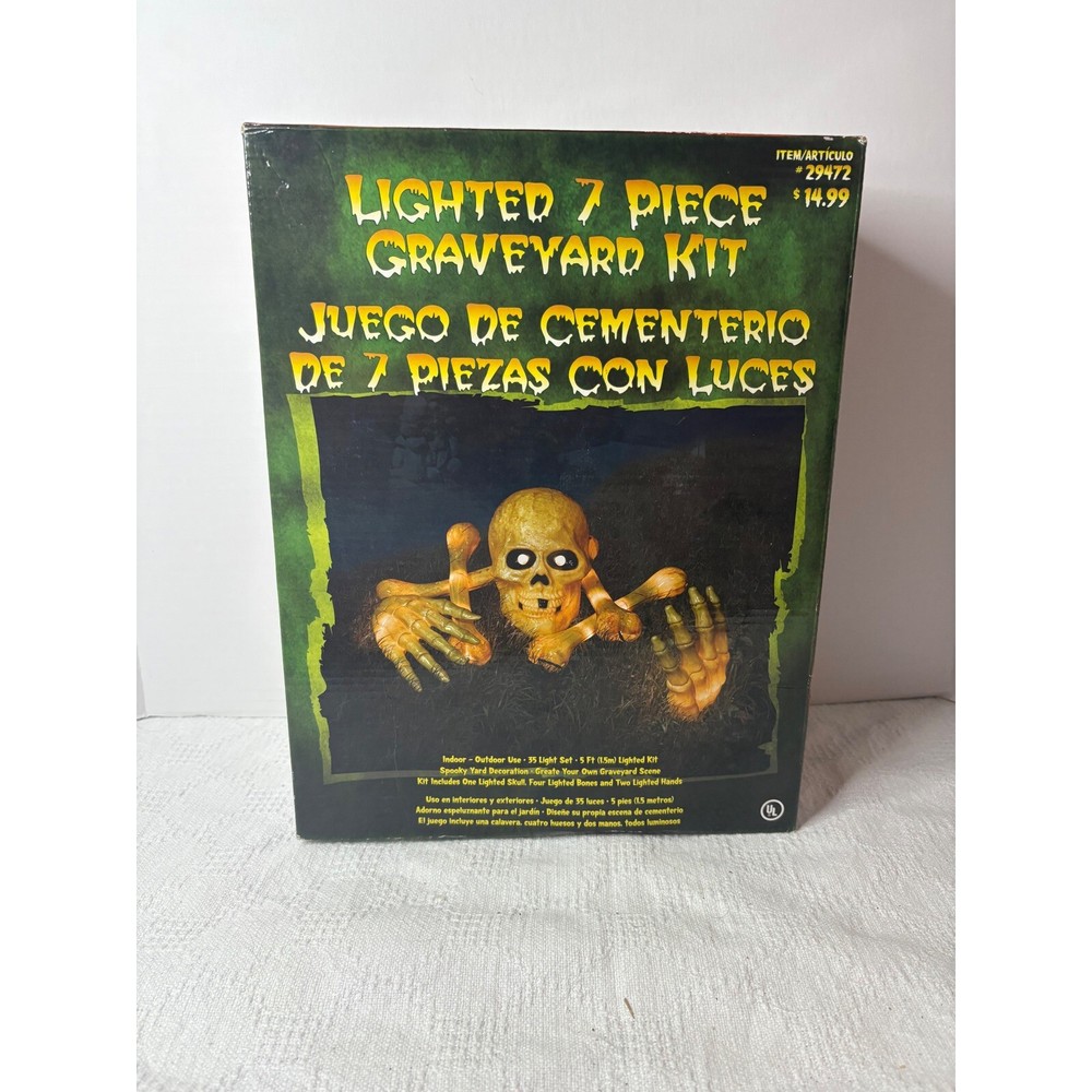 Lighted Graveyard Kit 7 Piece Halloween Decoration Indoor Outdoor