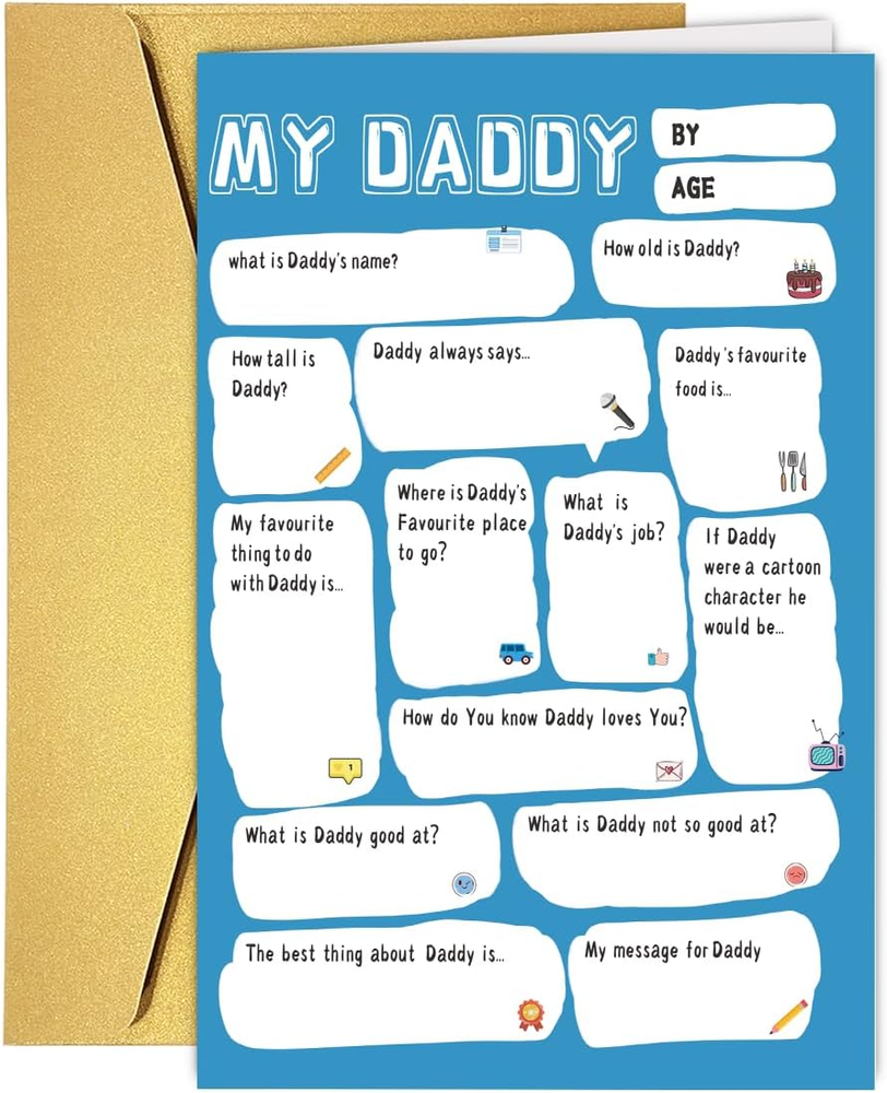 Cute Daddy Birthday Day Card, Funny Birthday Day Gift Dad Husband, Dad Birthday