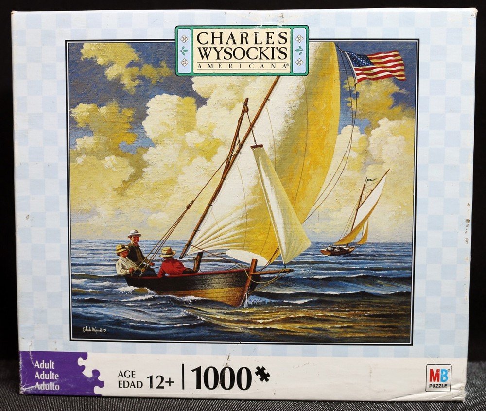 Charles Wysocki Breezin' Along 1000 pc Jigsaw Puzzle Hasbro Milton Bradley MB