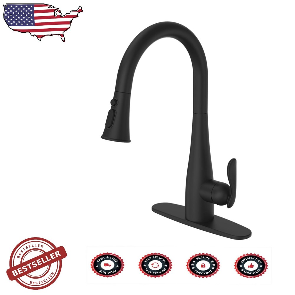 Single-Handle Polished Chrome Kitchen Faucet with Convenient Pull Down Sprayer
