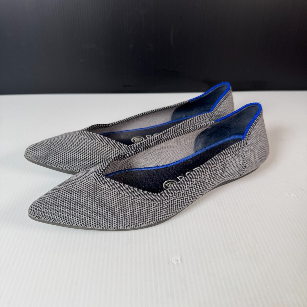 Rothy's Women's The Point Flats TM8 Cloud Grey Birdseye Size US:6.5 UK:4