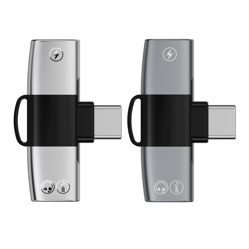 USB C Male To 2 USB C Female Headphone Plugs Adapter Type C Fast Adapter