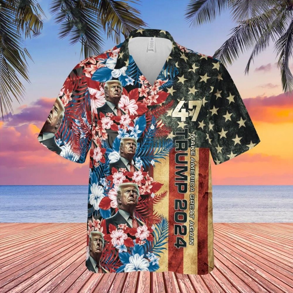 Donald Trump 3D Hawaiian Button Down Shirt for Men in Sizes S to 5XL