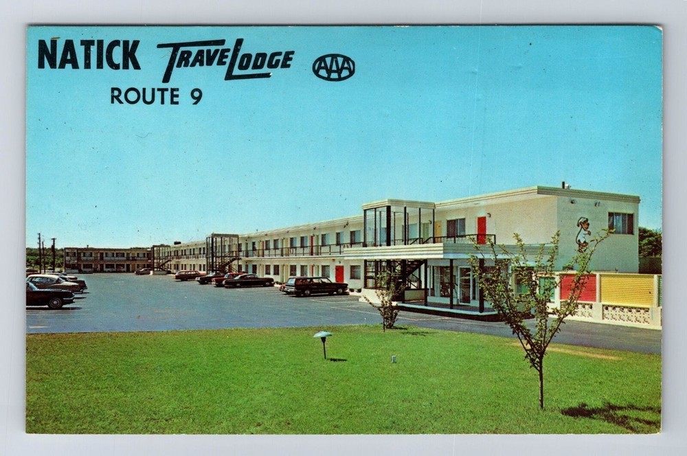 Natick MA-Massachusetts, Travel Lodge, Advertisement, Antique, Vintage Postcard