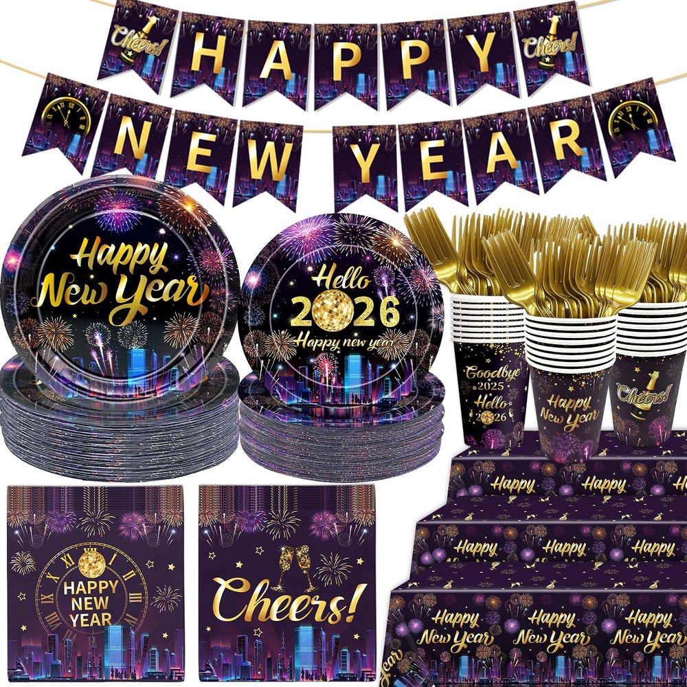 137Pcs New Years Eve Party Supplies Happy New Year 2026 Decorations New Years...-image