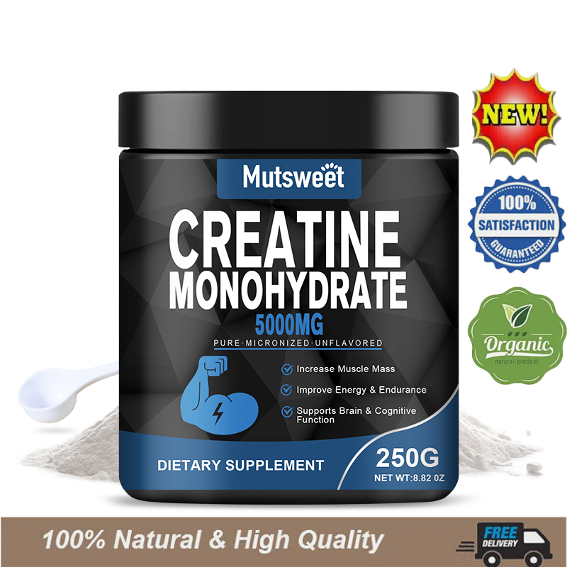 250g Creatine Monohydrate Powder 5000mg for Muscle Growth & Energy Boost