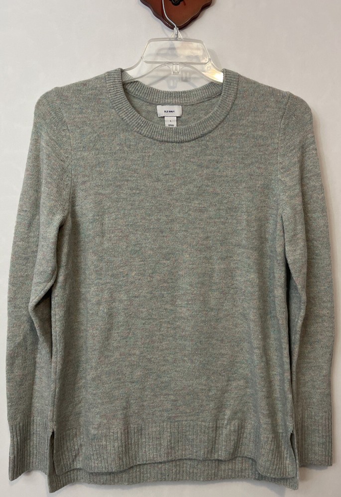 Old Navy Womens Gray Glittery Large Pullover Lightweight Tunic Sweater! A6756