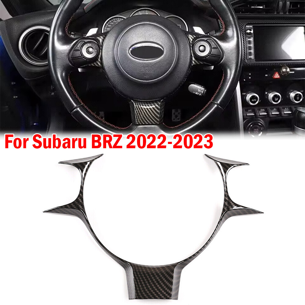 1Pc REAL Carbon Fiber Steering Wheel Trim Decor Cover For 2022 2023 Subaru BRZ