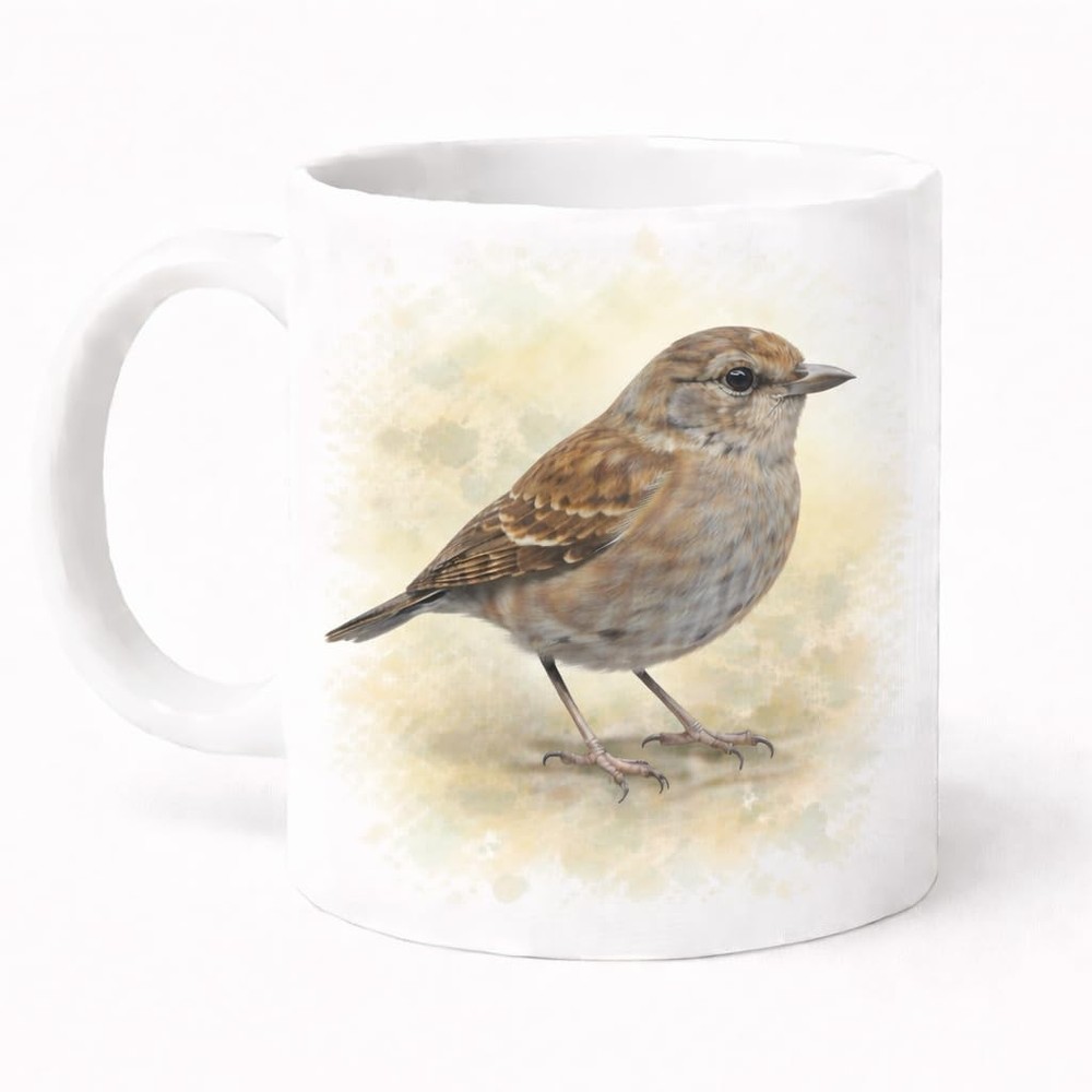 Dunnock Watercolour Mug Brew Crew Gifts Ceramic 11 Oz Dishwasher Safe