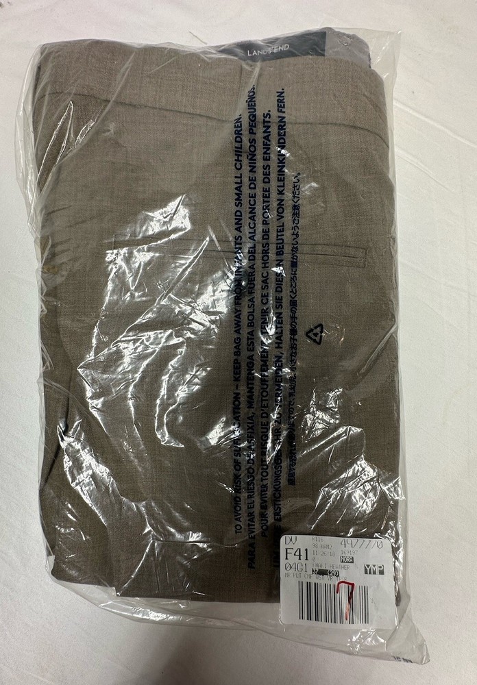 $80 New Lands' End Men's Traditional Fit Classic Pants Khaki 37x29