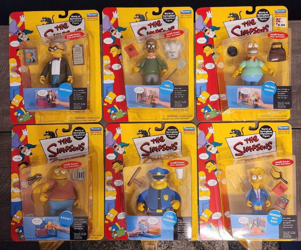 Playmates WOS Simpsons Series 2 Set Of 6 - Barney Flanders Homer Smithers Wiggum