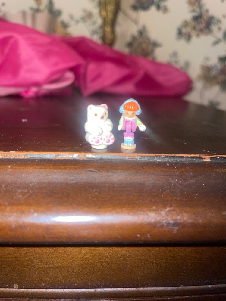 Vintage Bluebird Polly Pocket Sparkle Snowland Storybook with Doll and Polar Bear