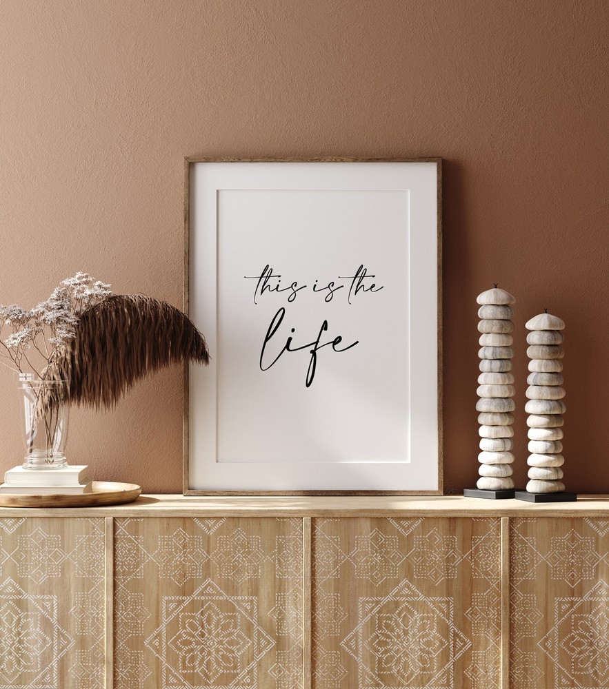 This Is The Life Poster Happiness Quotes Wall Art Funny Kitchen Wall Art Dorm
