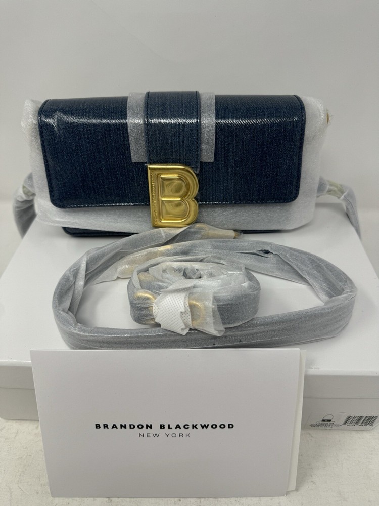Brandon Blackwood Medium Nia Bag Purse Blue Waxed Denim