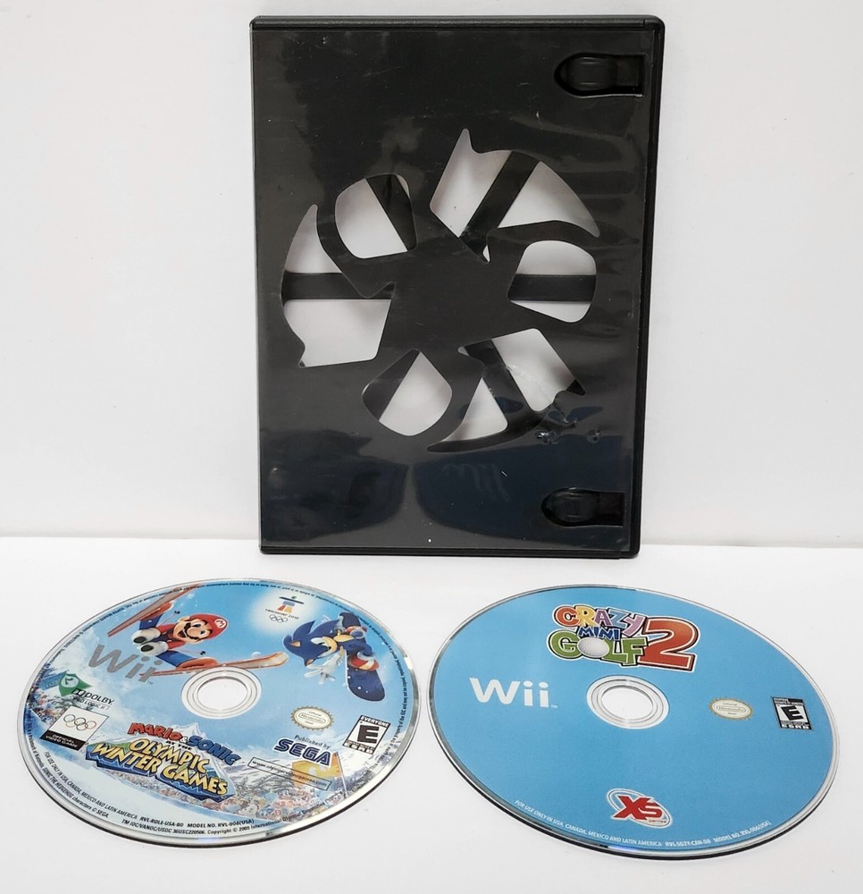 Mario & Sonic at Olympic Winter Games & Crazy Mini Golf 2 Nintendo Wii Tested