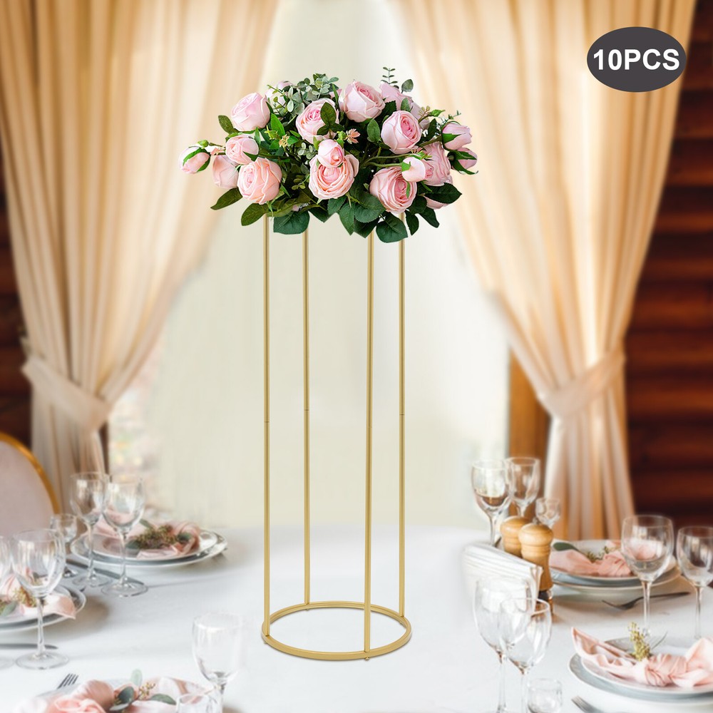 10Pcs Gold Wedding Centerpieces for Wedding Tables Metal Flower Stand Decor