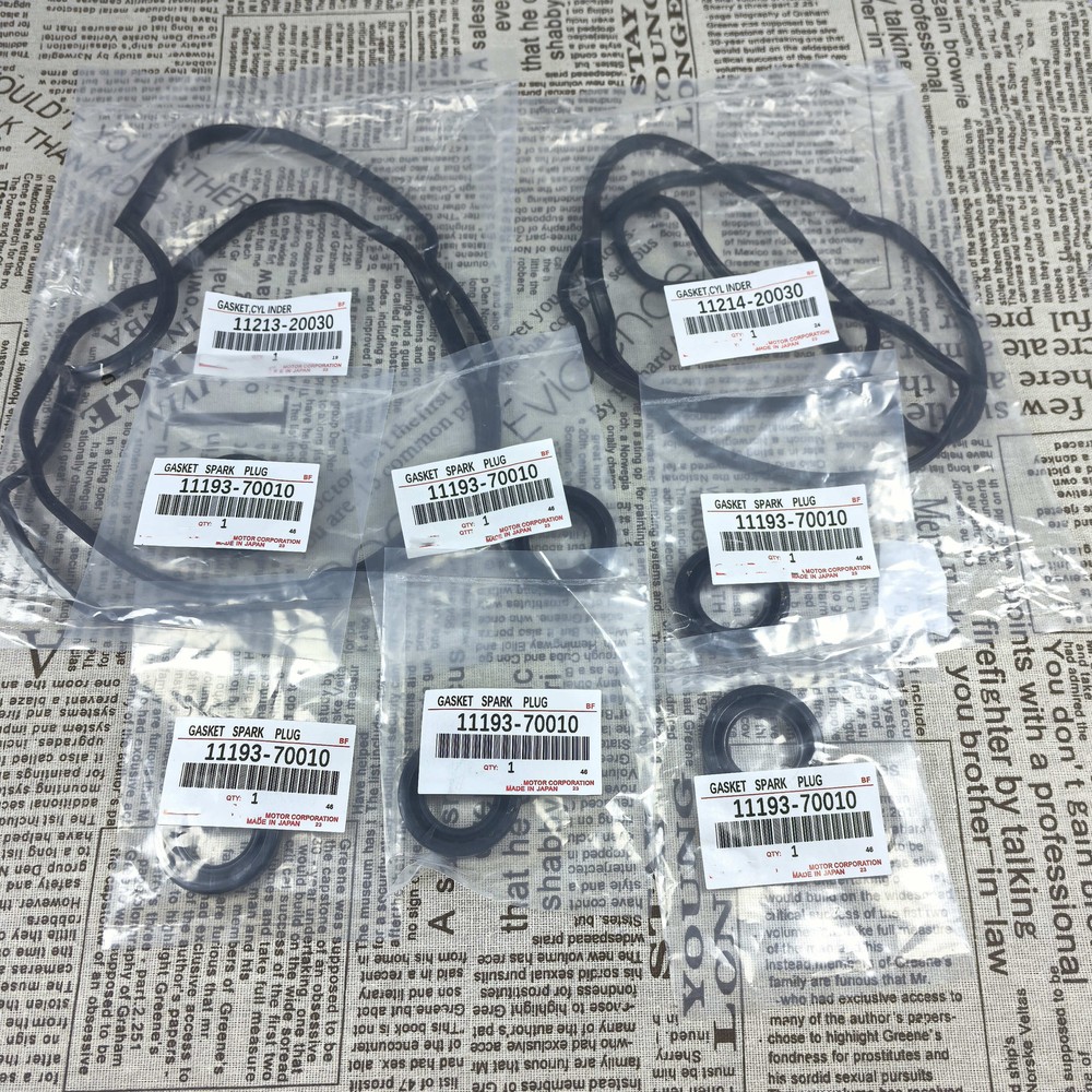 OEM 6Cyl Valve Cover Gasket & Spark Plug Tube Seal Set for Toyota Lexus