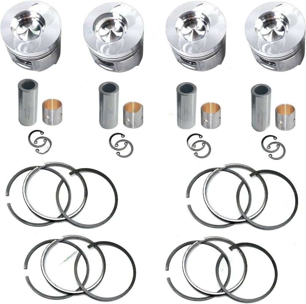 4 PCS STD 95.0mm Piston Kit (Clip & Pin & Rings)For Komatsu 4D95 4D95L-1 Engine