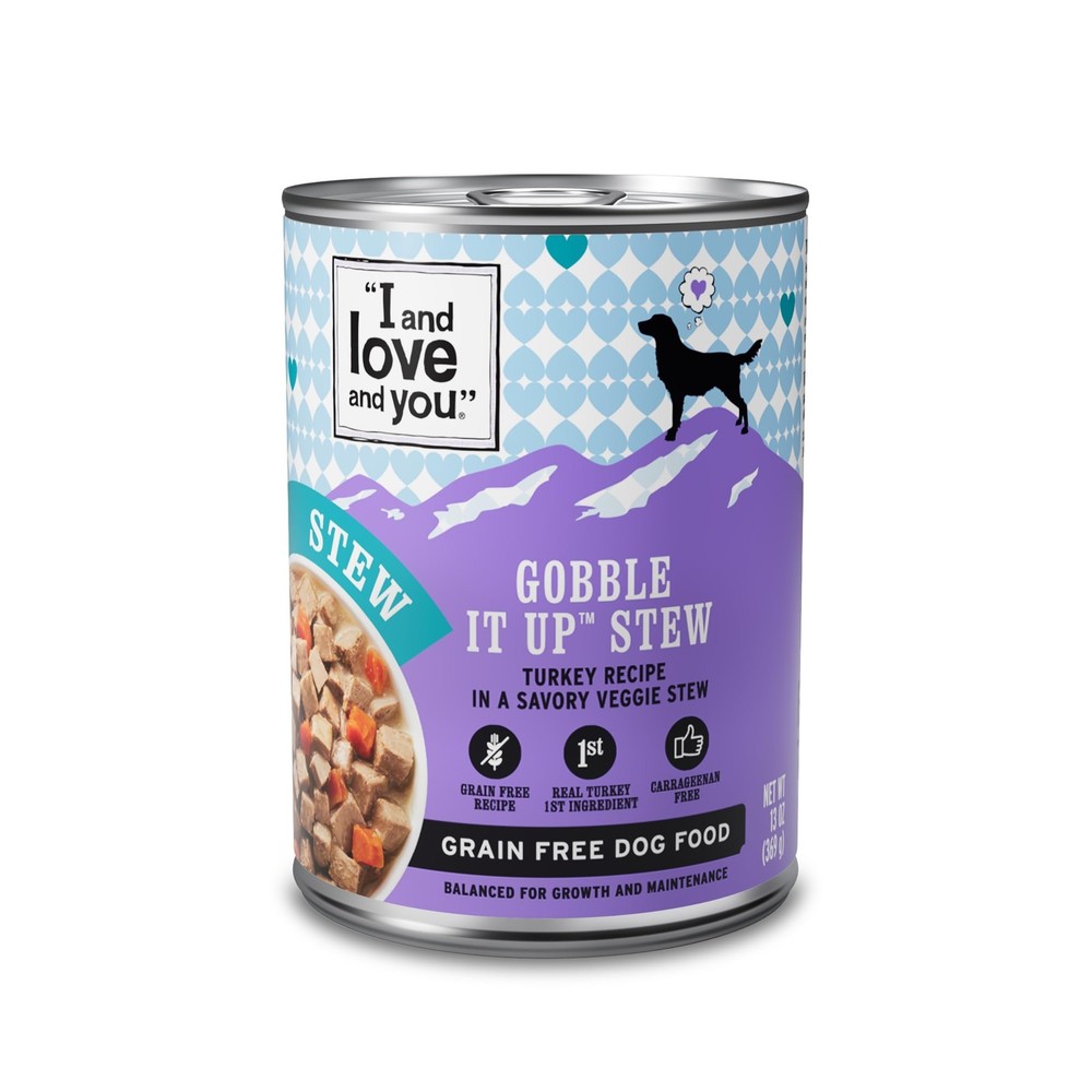 I AND LOVE AND YOU Wet Dog Food - Gobble It Up Stew - Turkey Recipe, Grain Fr...
