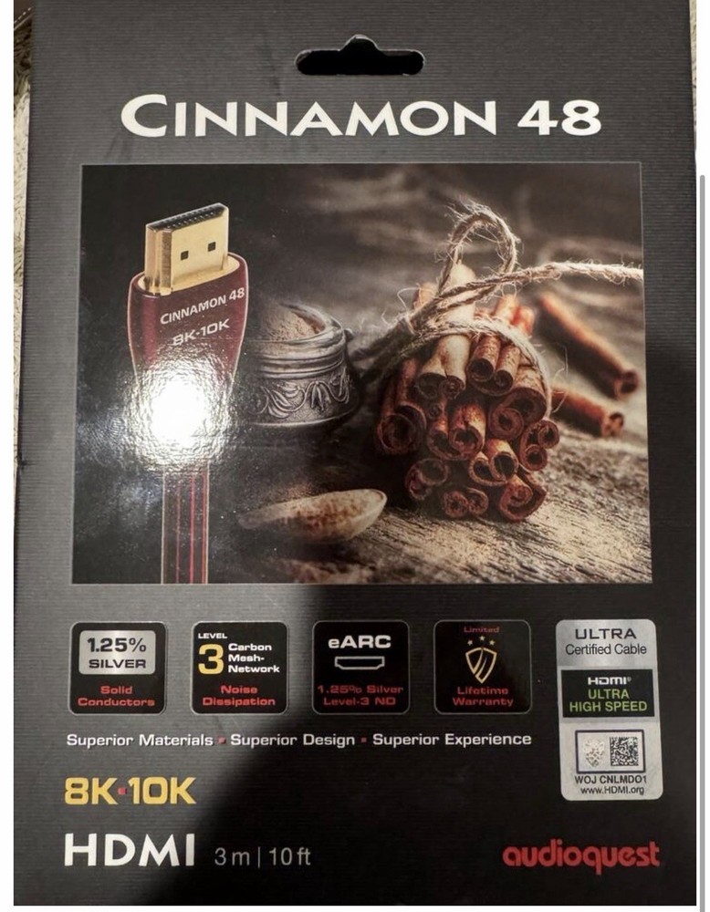 AudioQuest Cinnamon 48Ultra High Speed 48Gbps HDMI 10 Feet (3M)