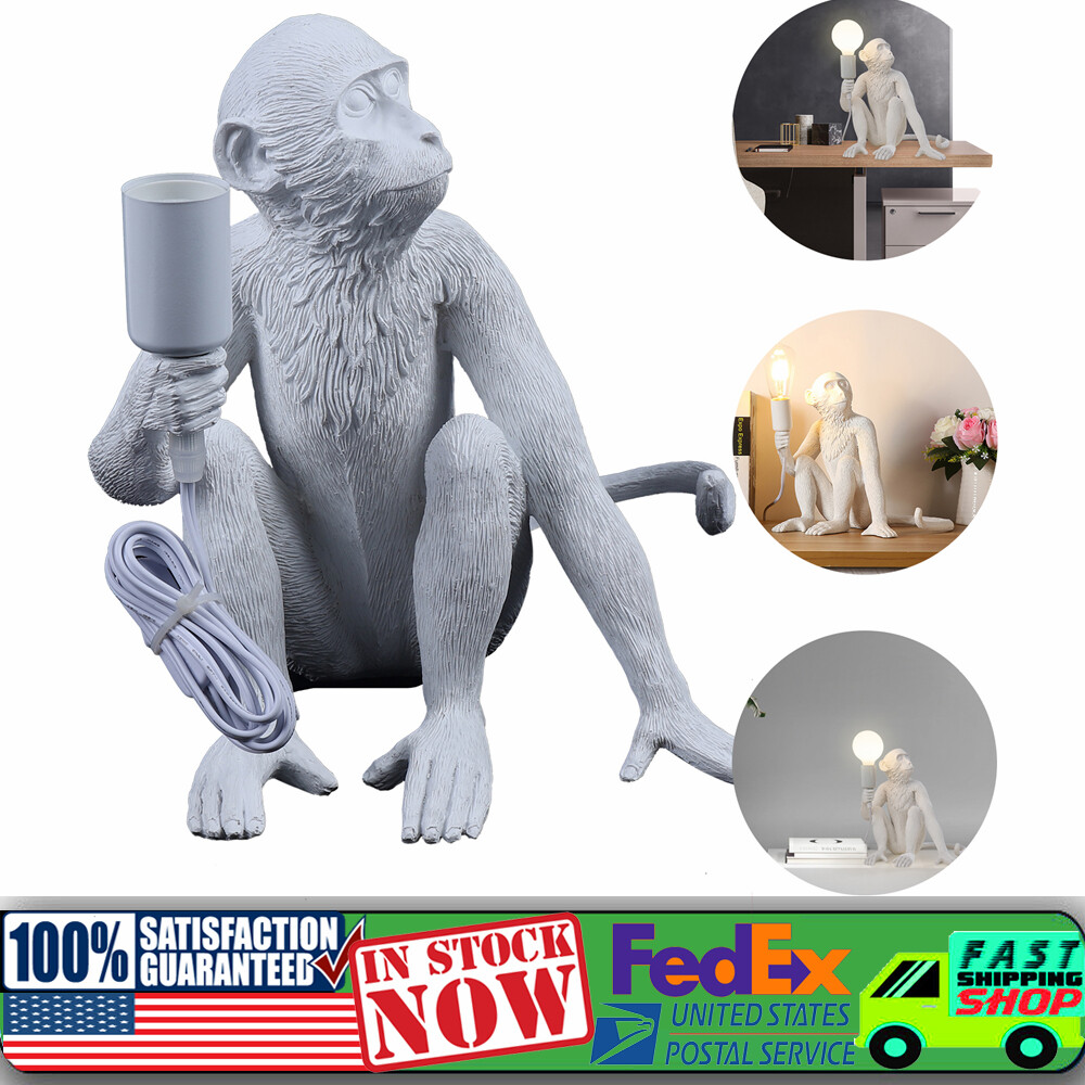 Monkey Resin Table Lamp for Desk Bedside or Reading Light New