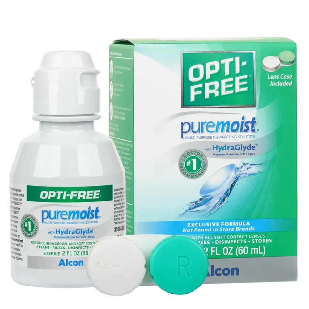 OPTI-FREE Puremoist All Day Comfort Contact Lens Cleaning Solution 2 fl oz...