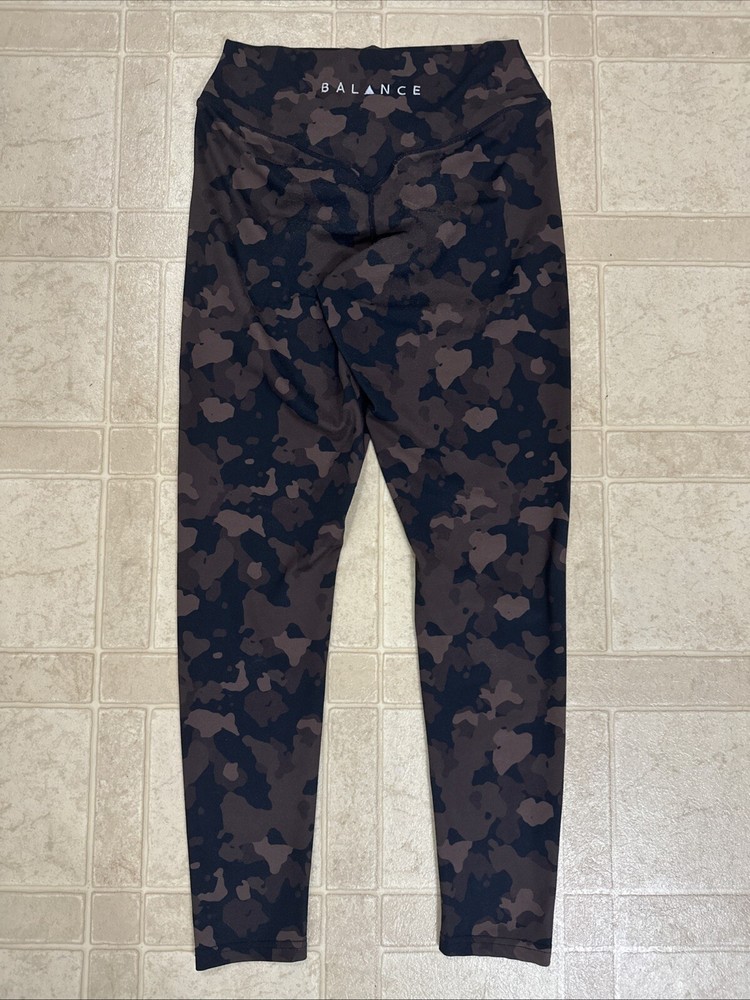 Balance Athletica Ascend Pant Brown Camo Print Base Camp High Rise Vitality L