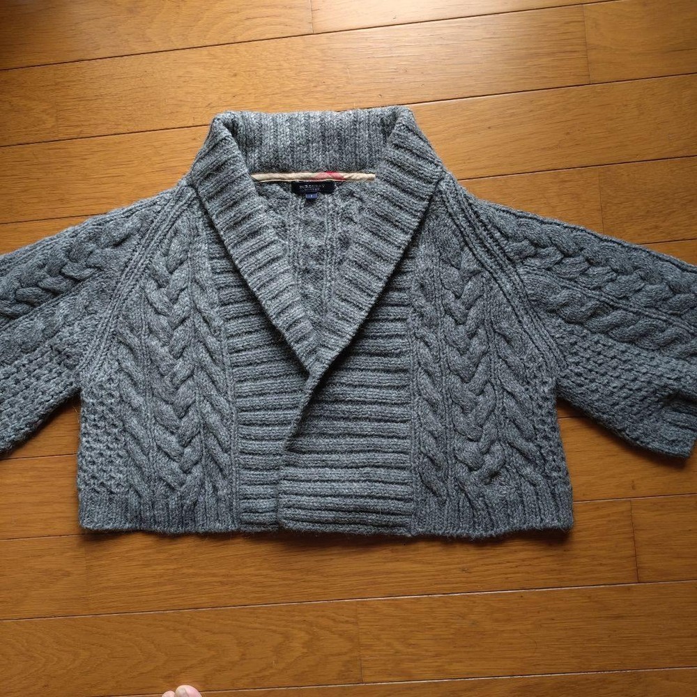Burberry London Cable Knit Poncho Cardigan Size 1 Used, Stain Noted