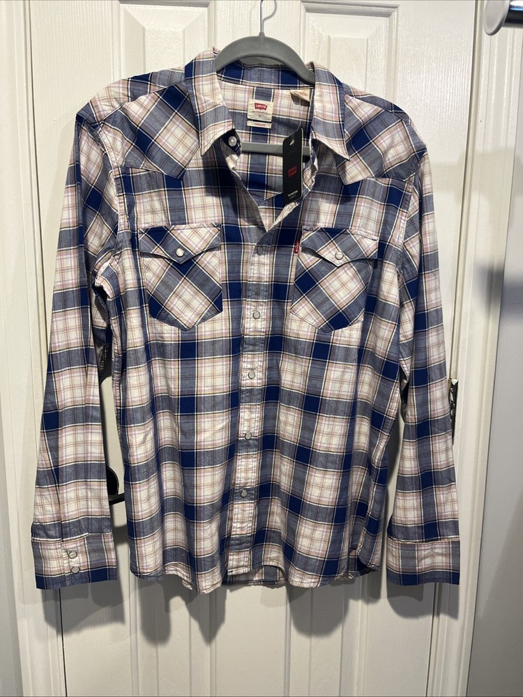 Levi's Men's Classic Western Shirt Hugo Plaid Standard Fit Size L