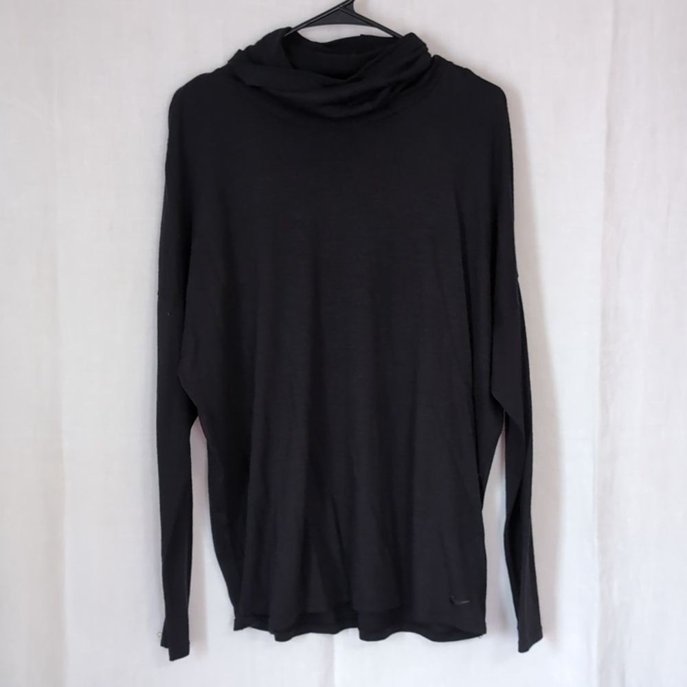 Nike Dri-Fit Black Wool Blend Knit Turtleneck Layering Size Extra Large