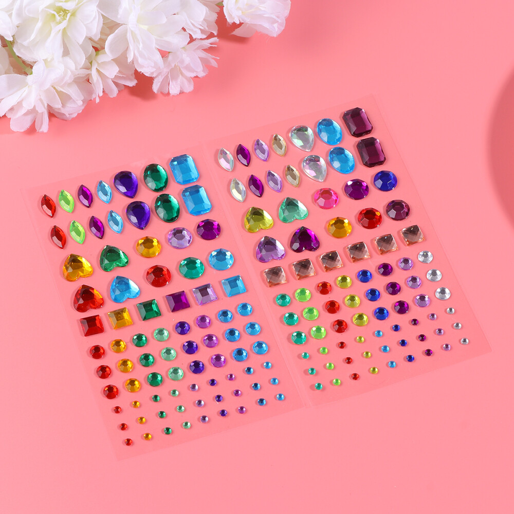 4 Self-Adhesive Flat Back Rhinestone Jewel Stickers for Crafting