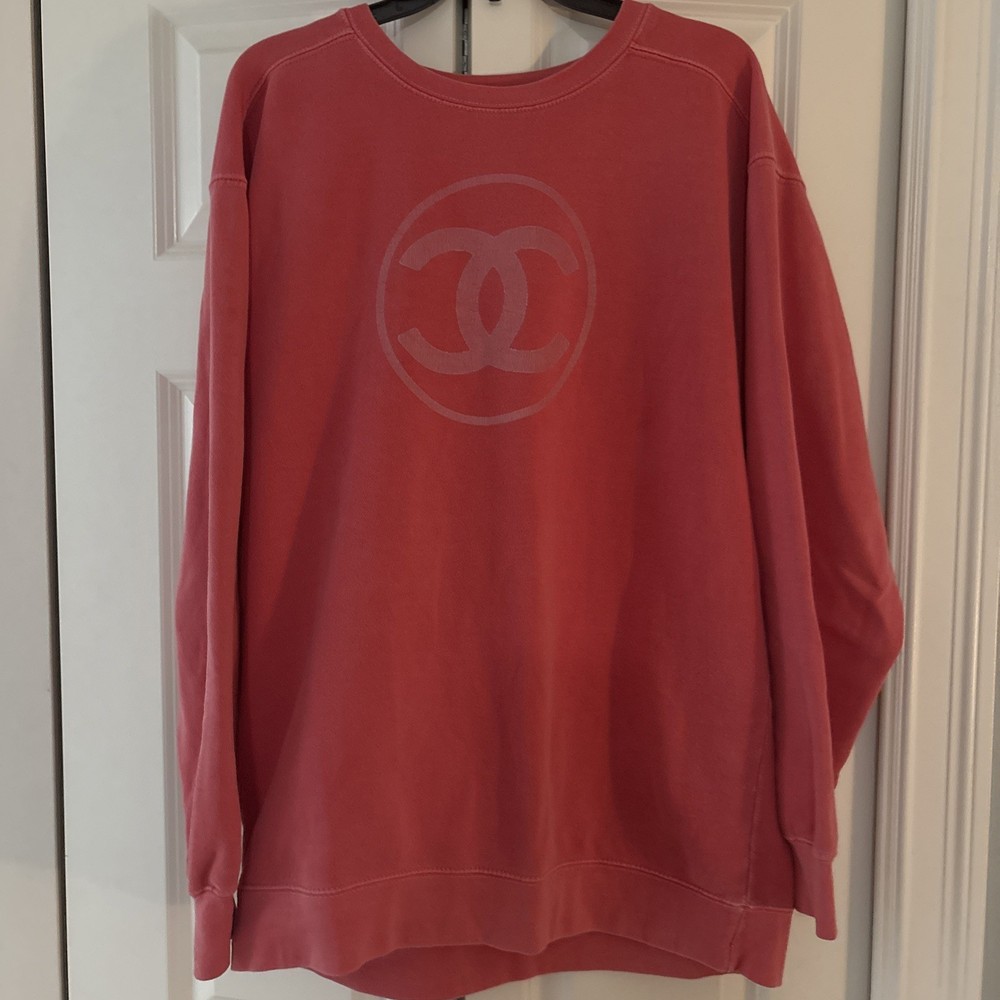 Comfort Colors Women's Pink Sweatshirt Large Long Sleeve