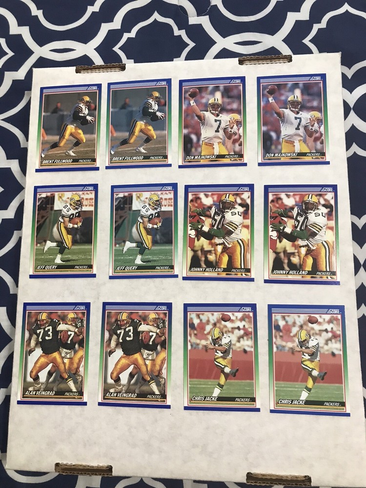 1990 Score Football Green Bay Packers Team Lot Sterling Sharpe Harris (25 Cards)