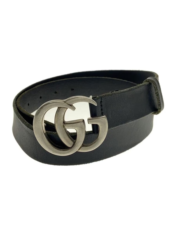 GUCCI Mens Double G Slim Belt Black Leather 414516-image