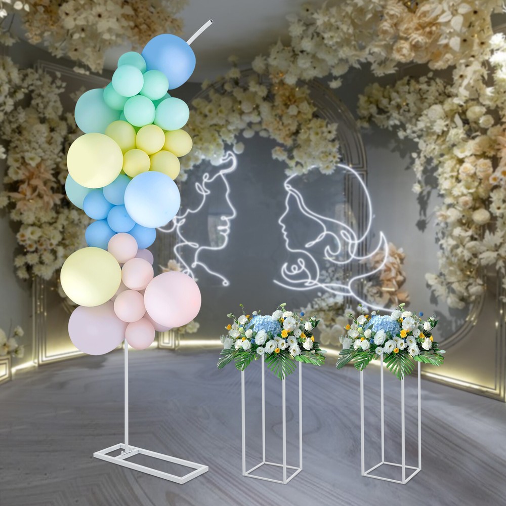 Backdrop Stand for Parties Wedding with 2 Flower Stands