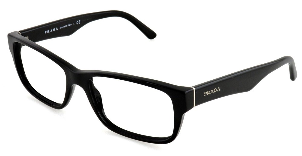 PRADA VPR16M 1AB-1O1 55mm Glossy Black Eyeglass Frames Made in Italy