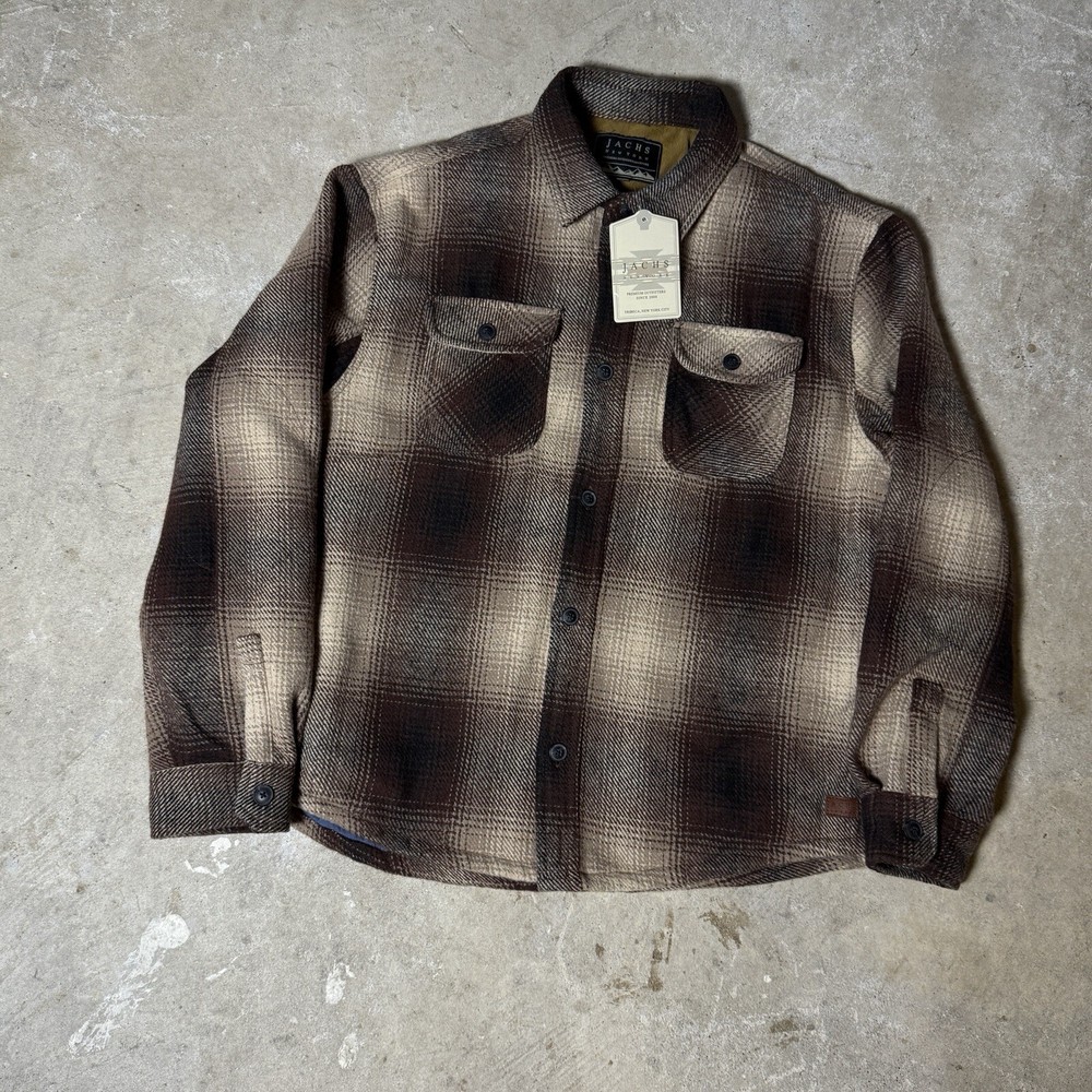 New Jachs NY Wool-Lined Flannel Shirt Size XXL NWT Shadow Plaid