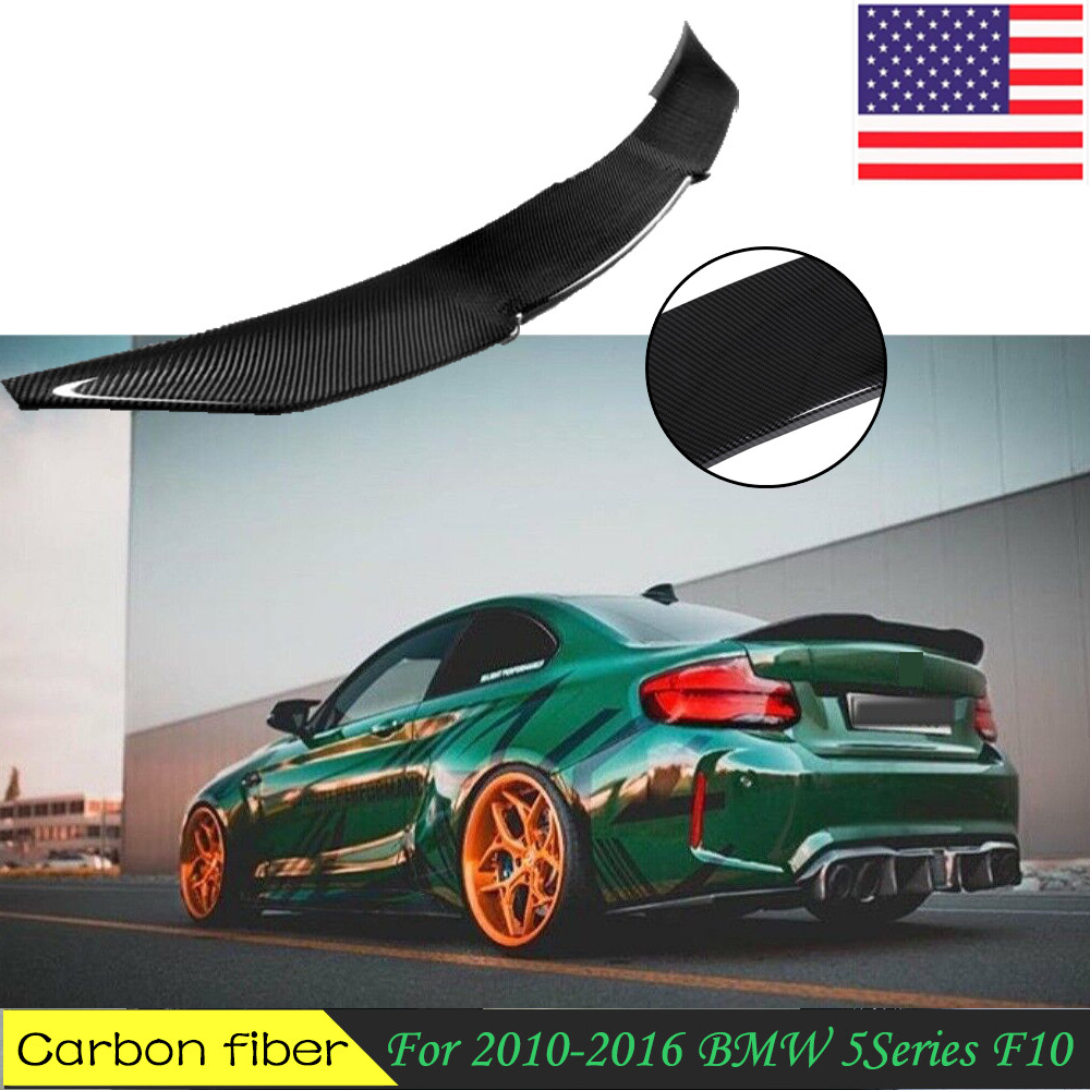 PSM STYLE FOR 10-16 BMW 520I 528I CARBON FIBER REAR TRUNK SPOILER WING LIP