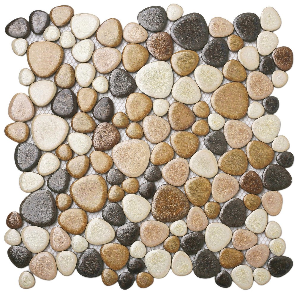 Yellowstone Matte Pebble Mosaic Tile for Bathroom and Shower Floors