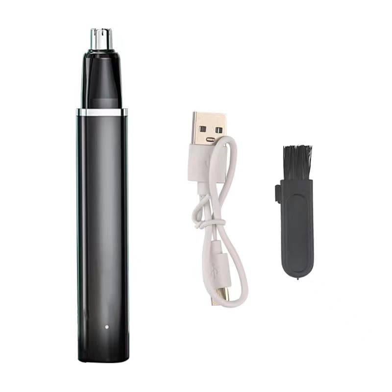 USB Rechargeable Waterproof Nose Hair Trimmer for Men with Dual-Edge Blades