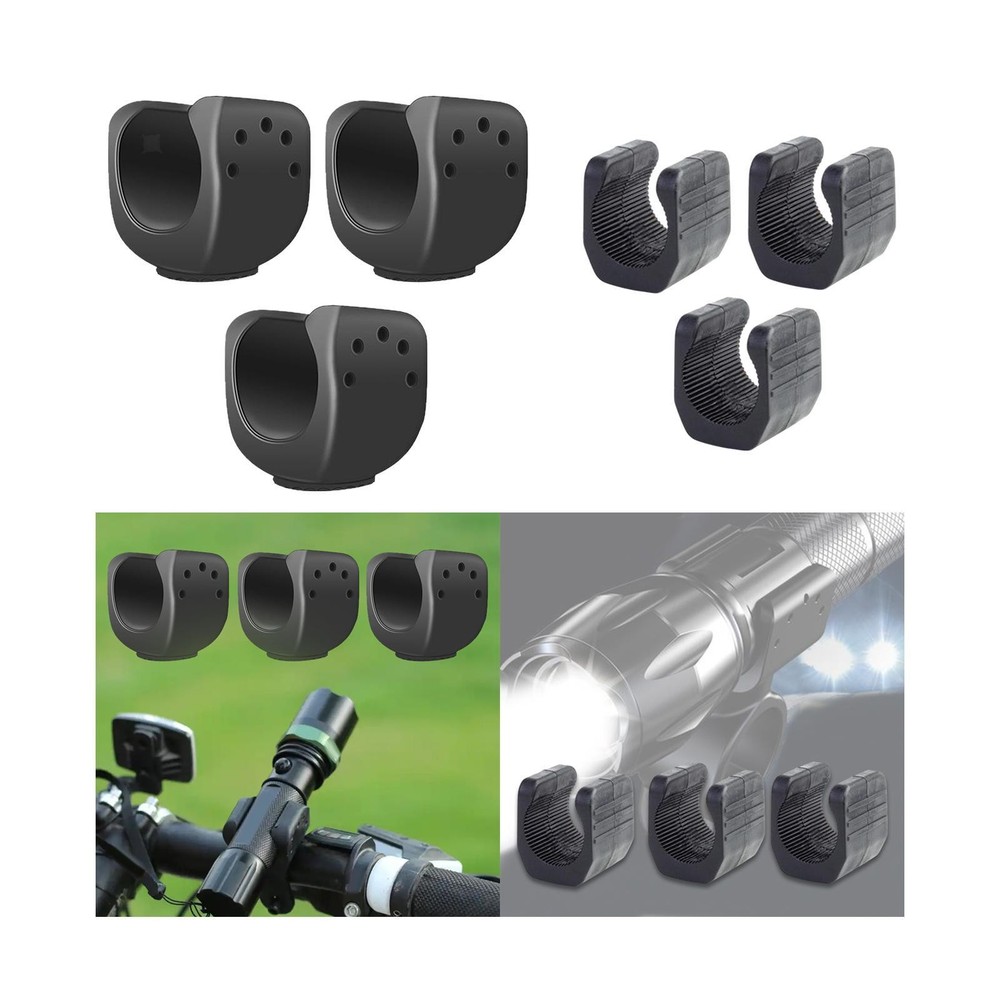 3-Piece Bike Flashlight Mount Brackets for Torch Holders