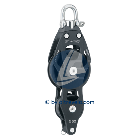 Harken 60mm Aluminum Element Fiddle Block - Swivel with Becket, Durable and C...