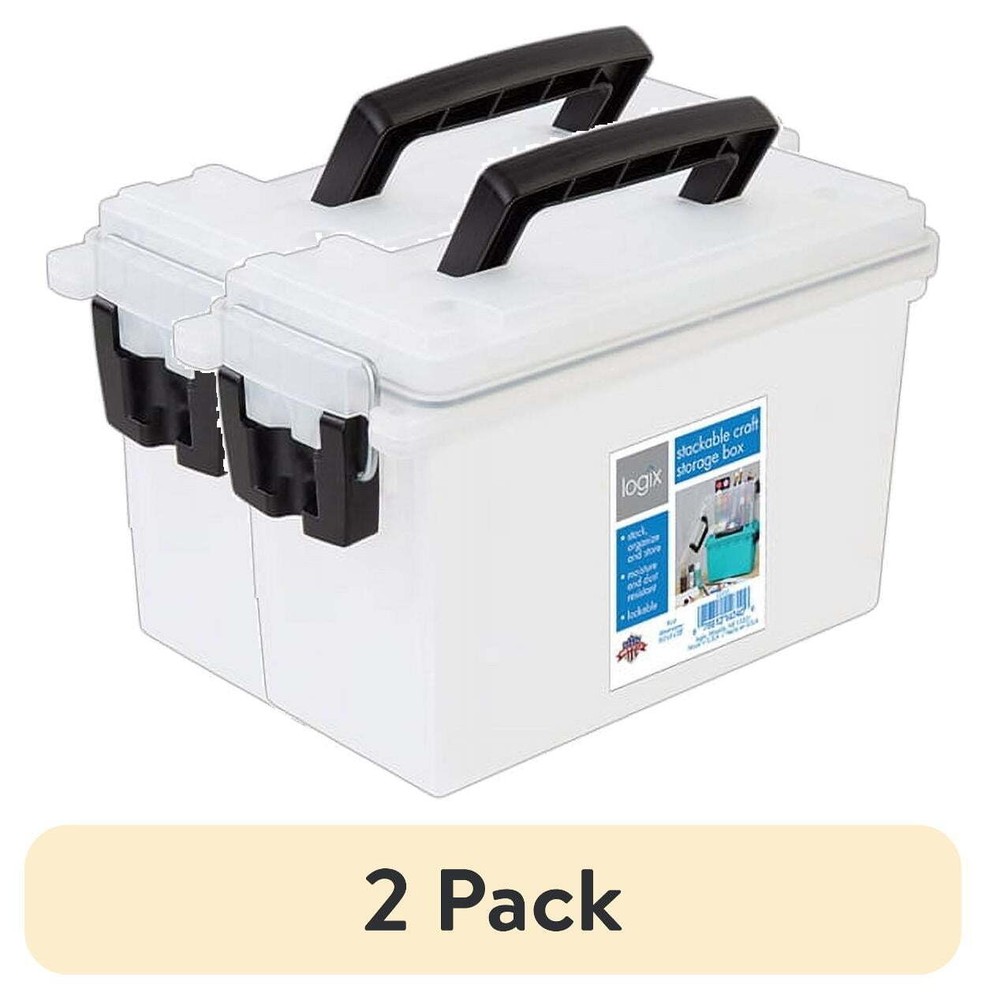 (2 pack)   Storage Box, Frost White, 11.5 x 5.06 x 7.25 inch