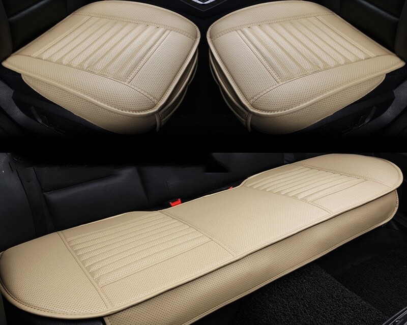 3 PCS Universal Leather Car Seat Cover Anti Slip Auto Seat Cushion Carpet
