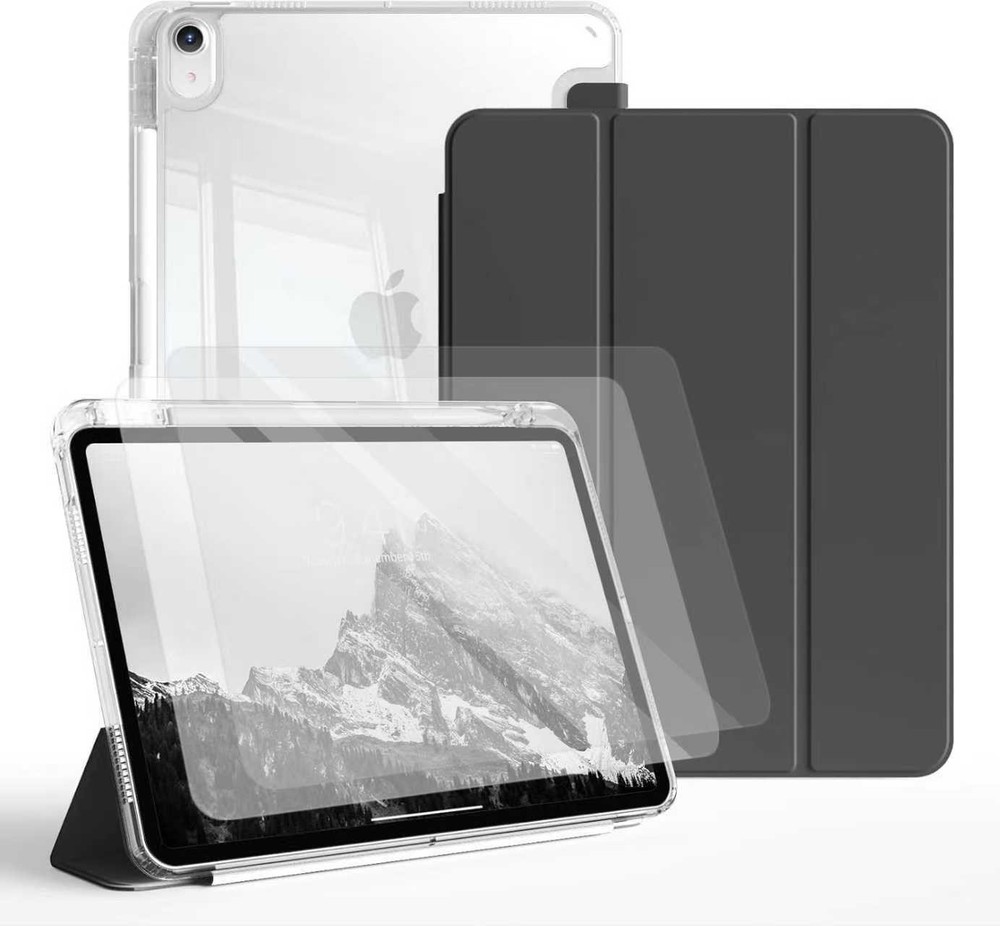 Silicone tablet case for various iPad models with [glass screen protector]