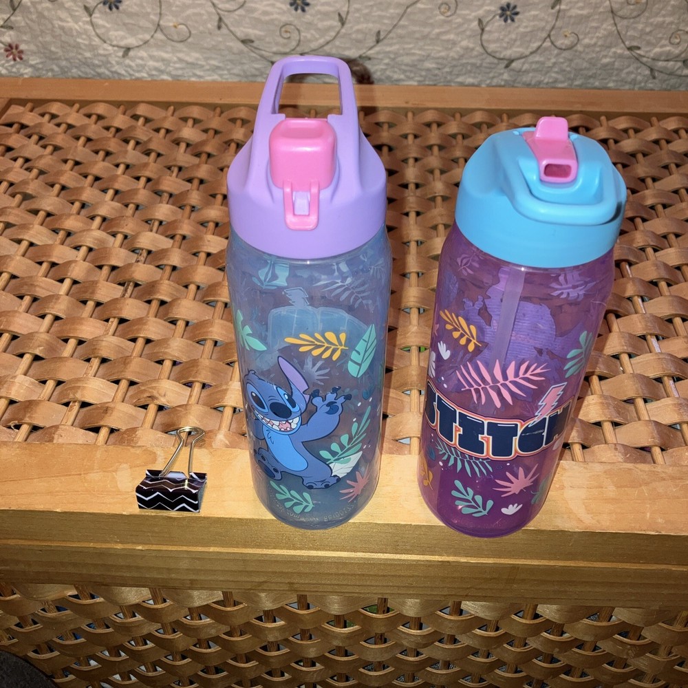 Disney Stitch Zak Designs 20 Oz Water Bottle W/ Snap Lid & Carry Handle