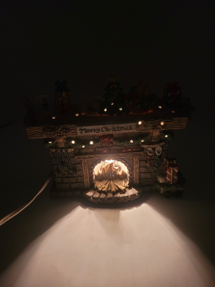St Nicholas Square Village Christmas Lighted Fireplace Decoration Works